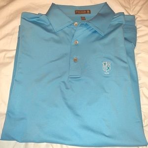 Peter Millar blue golf shirt